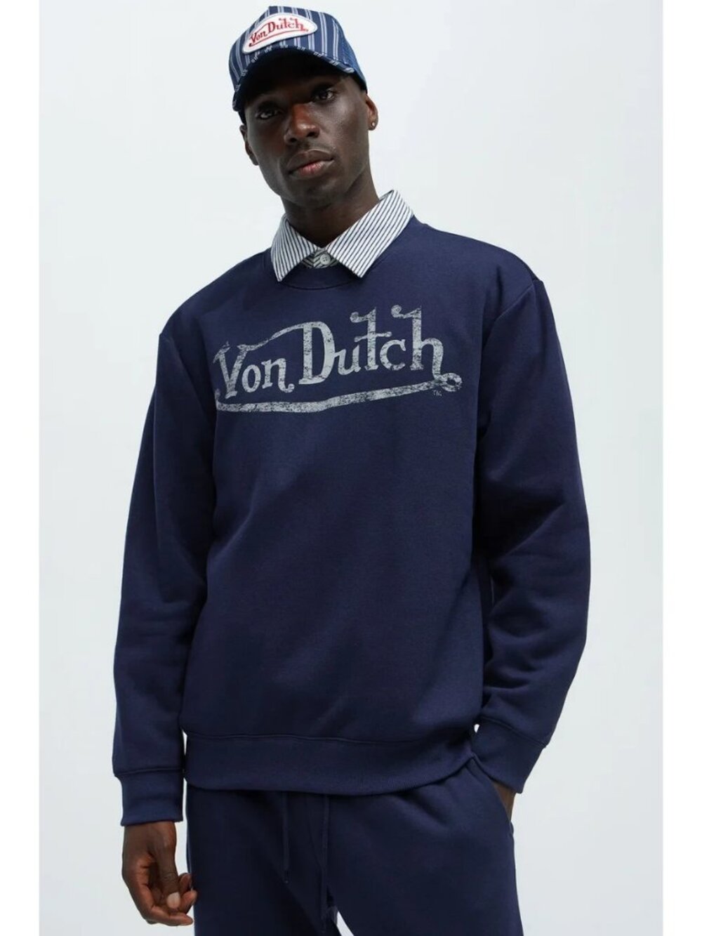 Von Dutch Crewneck Sweatshirt Sweater Navy Blue Men's Size Large - New With Tags